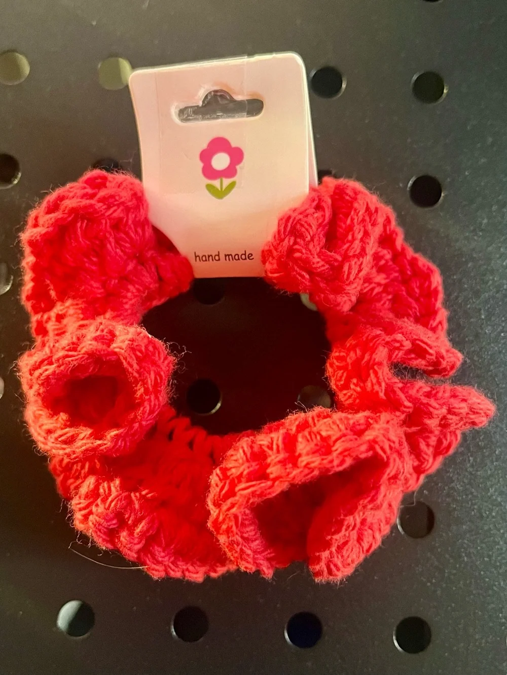 Handmade Crochet Scrunchie Set of 2 Red Hair Ties NIP